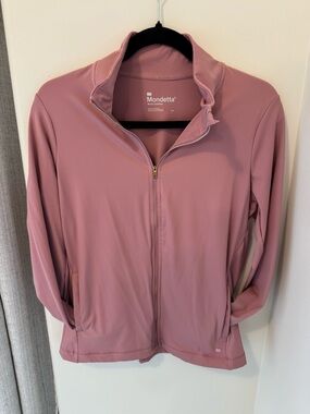 Mondetta Rose Pink Performance Top/full zip hoodie/jacket/sweater